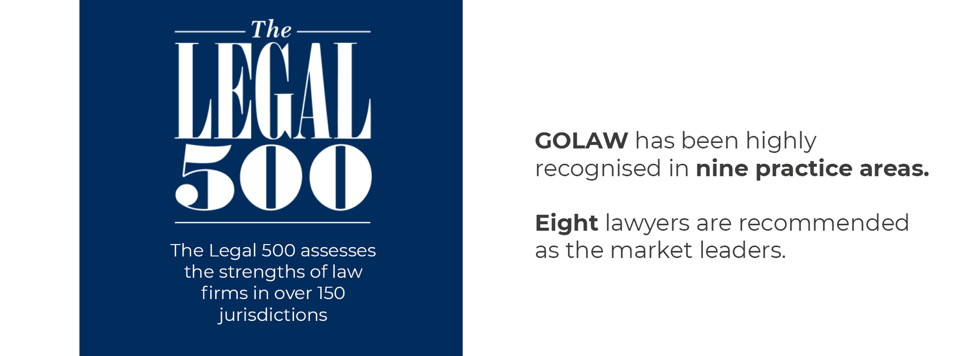 GOLAW Received Exceptional Results in the International Legal Ranking The Legal 500 EMEA 2021