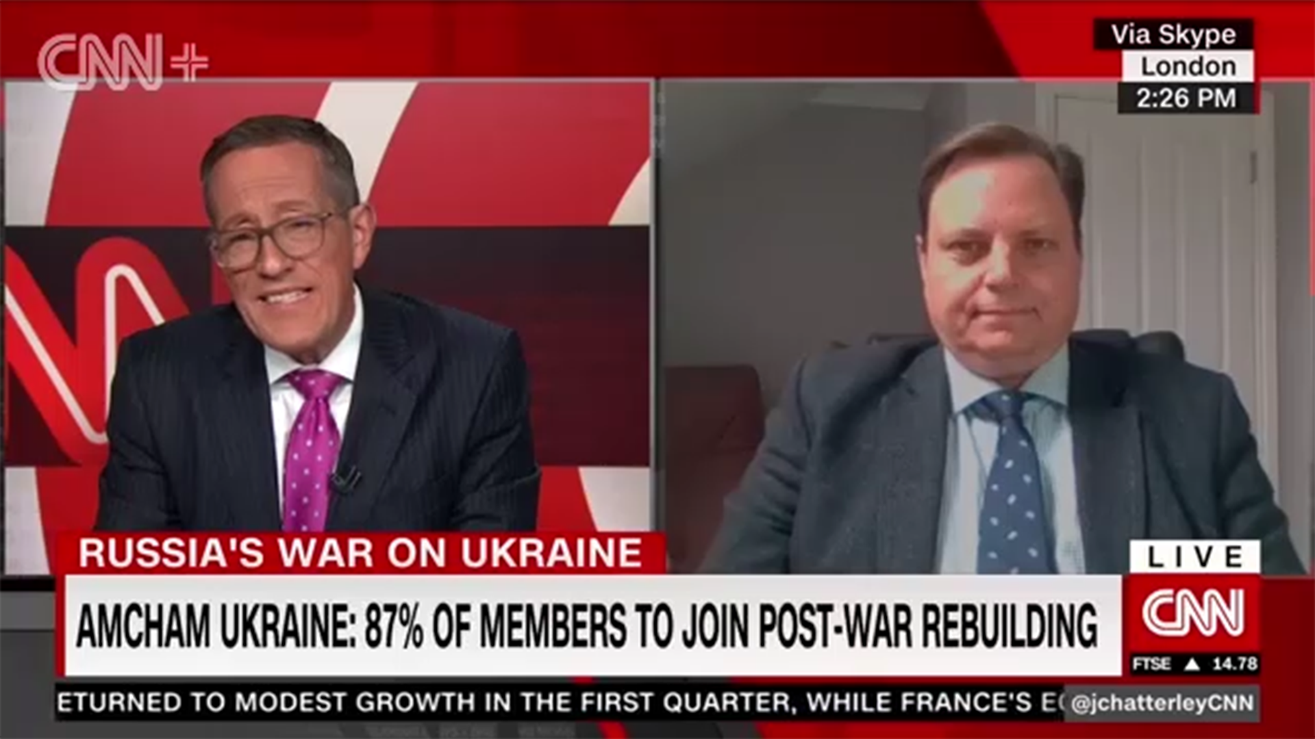 Interview by AmCham Ukraine President Andy Hunder on the war in Ukraine for CNN International