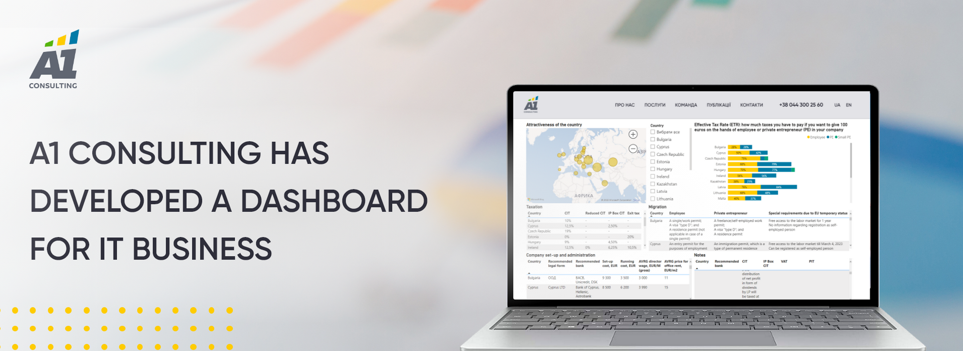 A1 Consulting Has Developed a Dashboard for IT Business