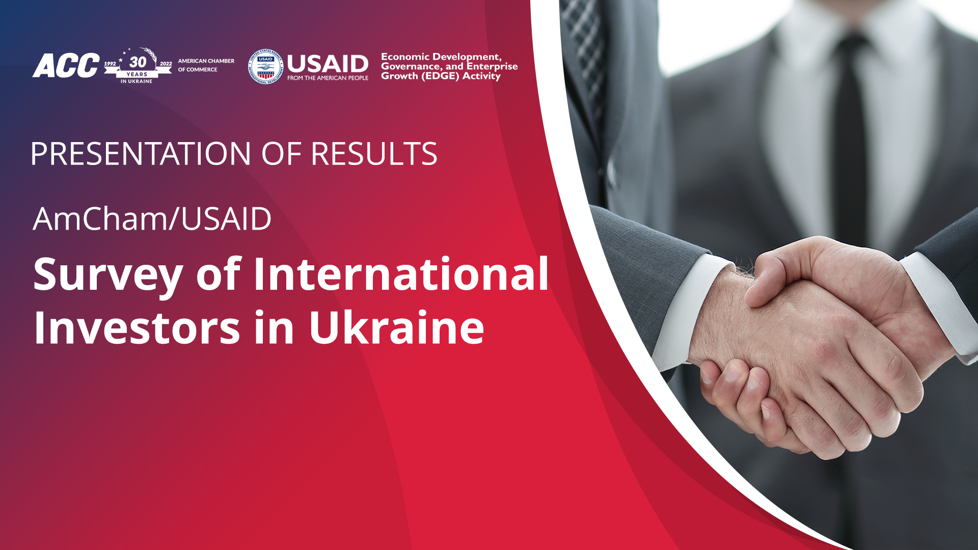 Результати опитування міжнародних інвесторів в Україні, проведеного Палатою та USAID