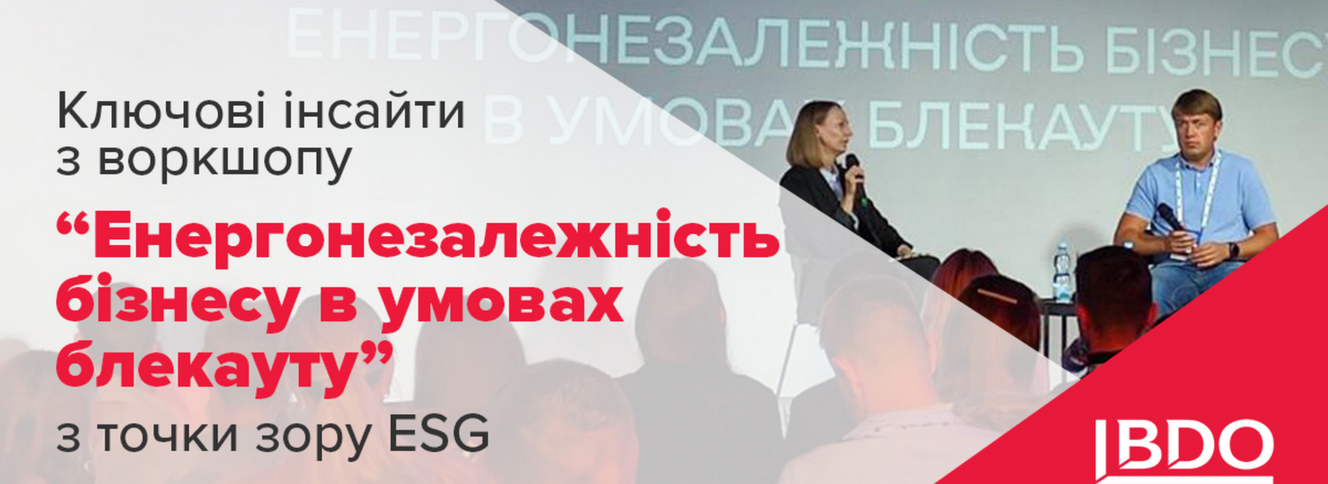 BDO в Україні про ключові інсайти воркшопу «Енергонезалежність бізнесу в умовах блекауту» з точки зору ESG